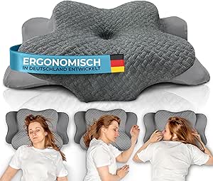 Ergonomisches Seitenschläferkissen für ruhigen Schlaf mit stabiler Entlastung von Nacken und Schultern in Seitenlage